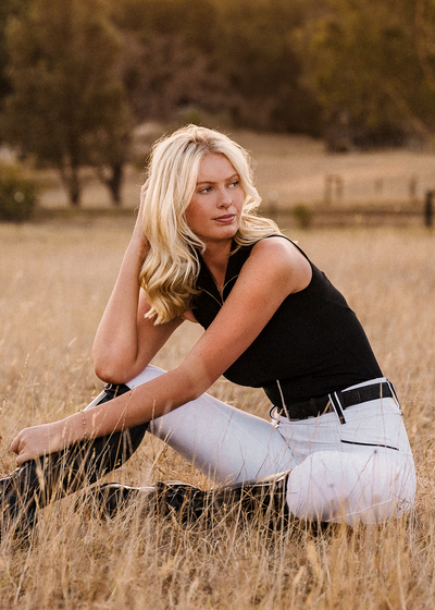 Black 'Lilly' Sleeveless Riding Top by Eloquence Equestrian