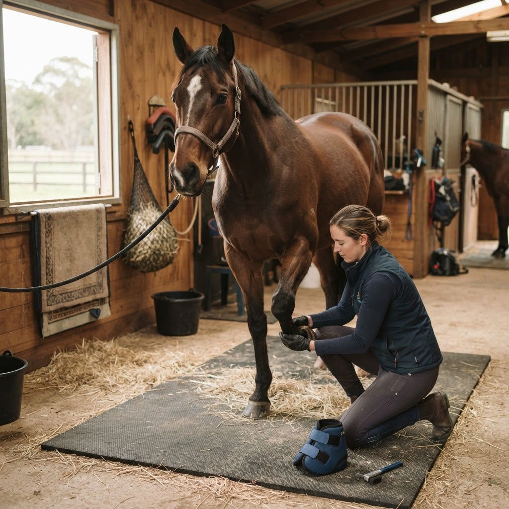 Horse hoof abscess treatment and Tubbease hoof boot care