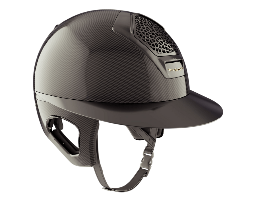 Freejump Voronoi Carbon riding helmet — the world's first helmet with temple protection