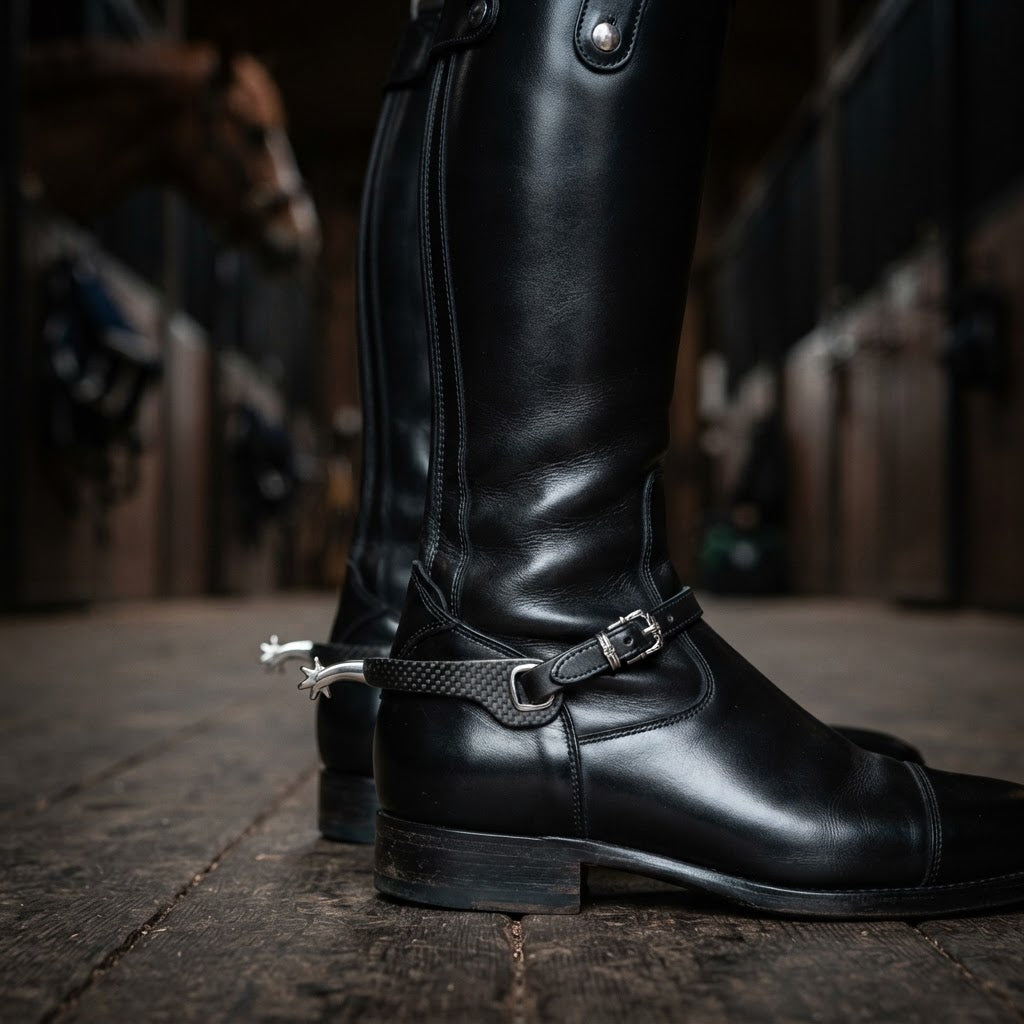 Freejump Spur'One carbon fibre horse spurs on riding boots