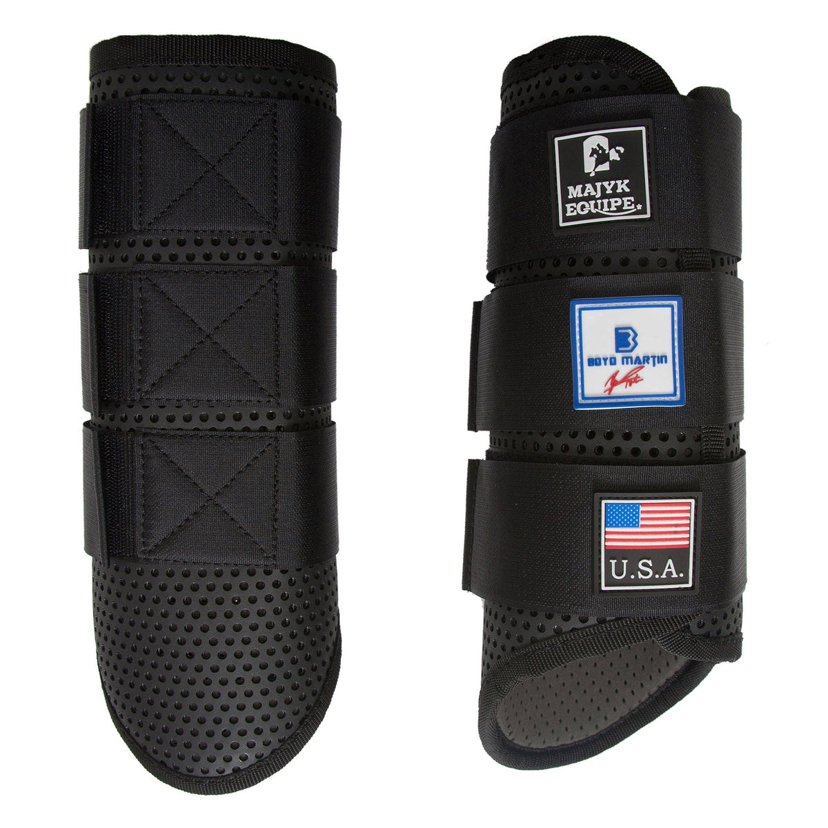 Majyk Equipe Boyd Martin Eventing XC boots 4 pack in black, cross country boots for eventing horses