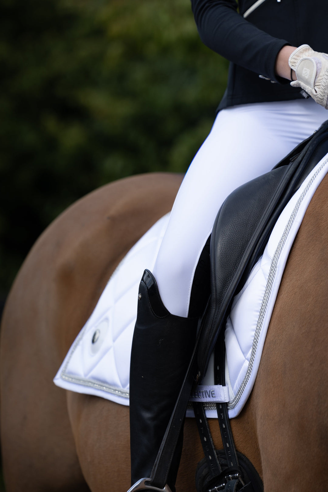 Competition Tights- Snow White with Black Seat