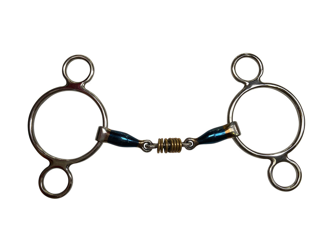 French Mouth Blue Steel 3 ring bit with copper rings