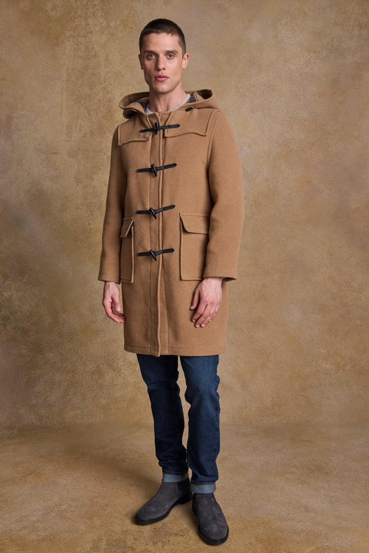 Jack Murphy Clothing - Alex Wool Duffle Coat - Camel - Tweed