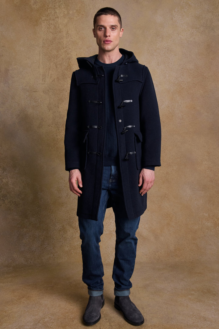 Alex Wool Duffle Coat - Navy