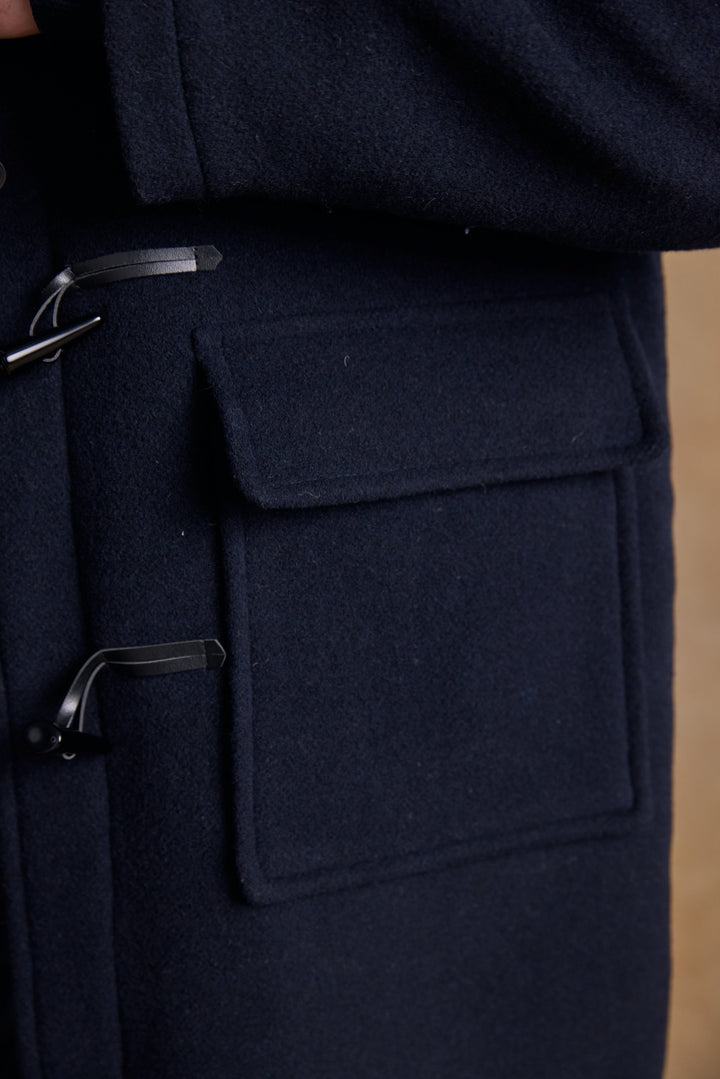 Alex Wool Duffle Coat - Navy