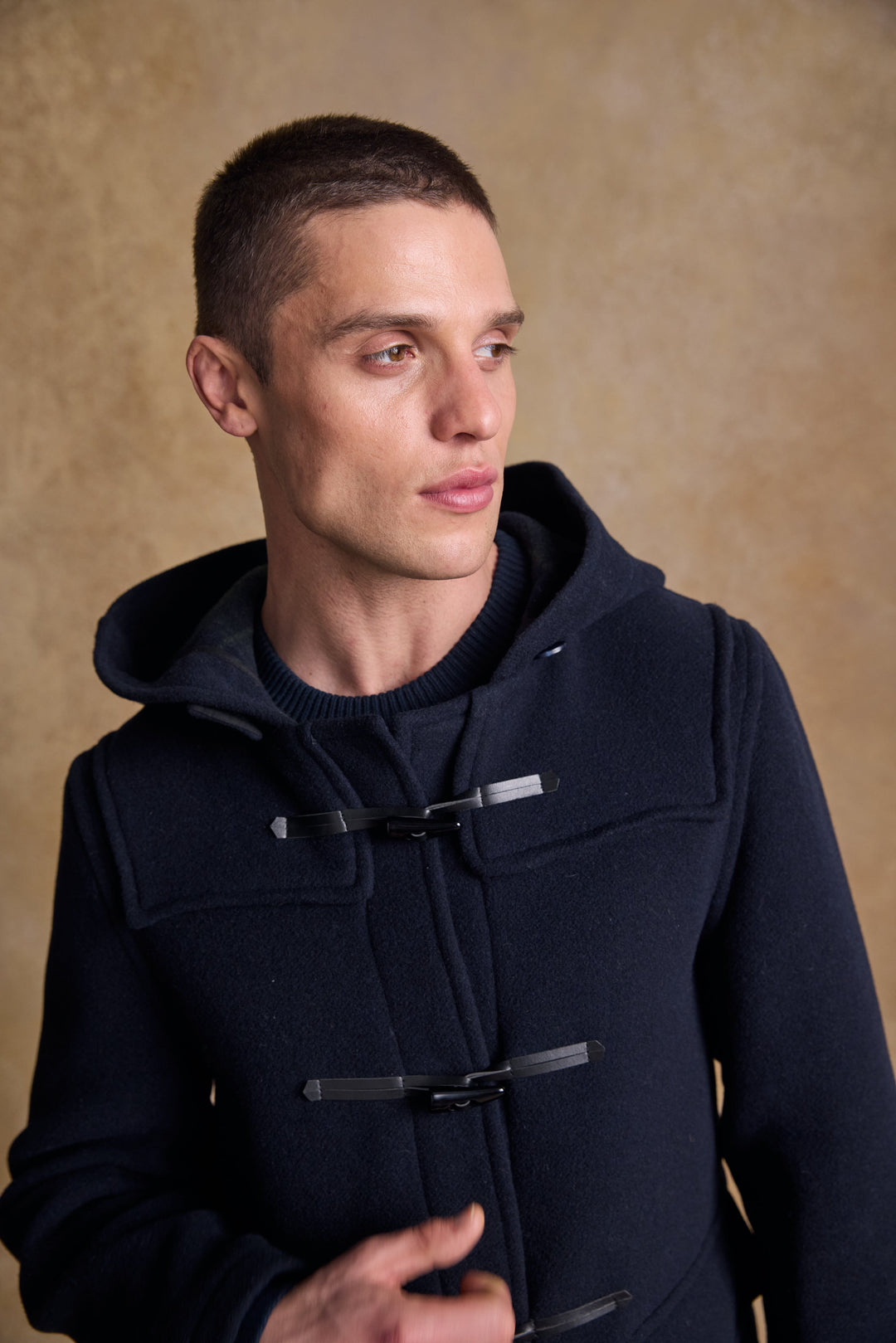 Alex Wool Duffle Coat - Navy