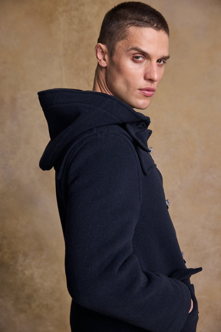 Alex Wool Duffle Coat - Navy