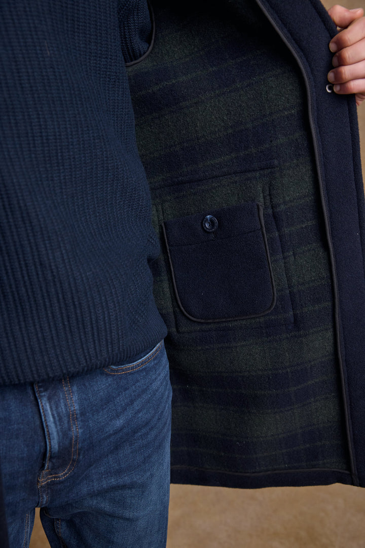 Alex Wool Duffle Coat - Navy