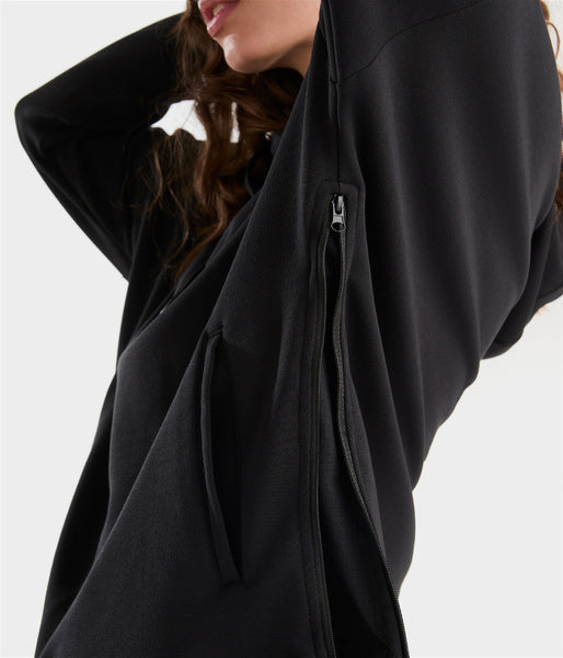 Hooded riding sweatshirt