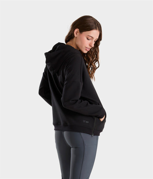 Hooded riding sweatshirt