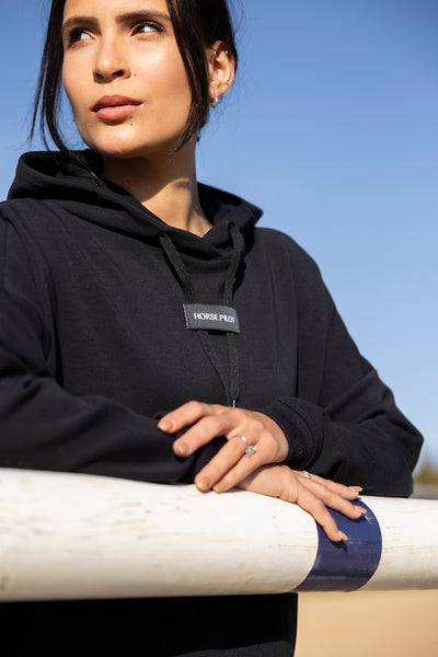 Hooded riding sweatshirt