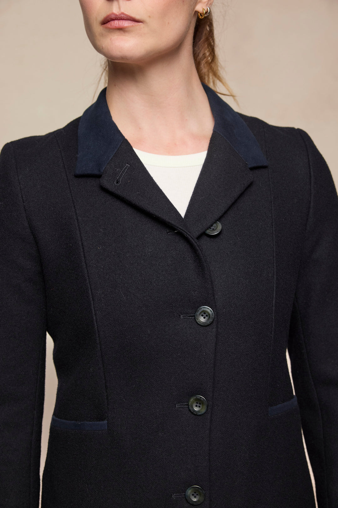 Isabella Tweed Coat - Black Melton