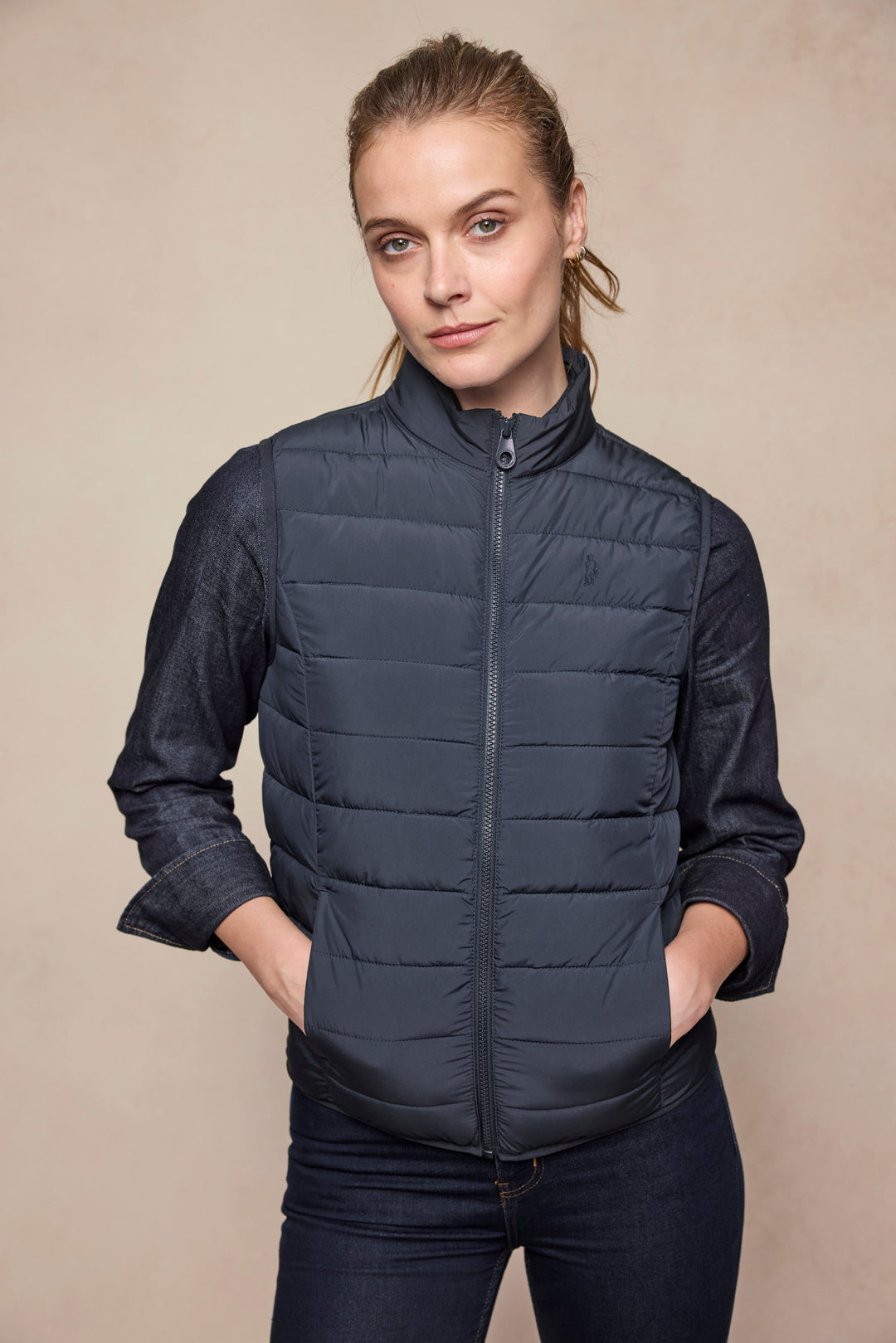 Leah Puffa Gilet - Navy