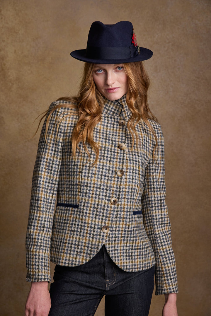 Jack Murphy Ireland - Sasha Tweed Jacket - Saffron Cobalt Check - Tweed