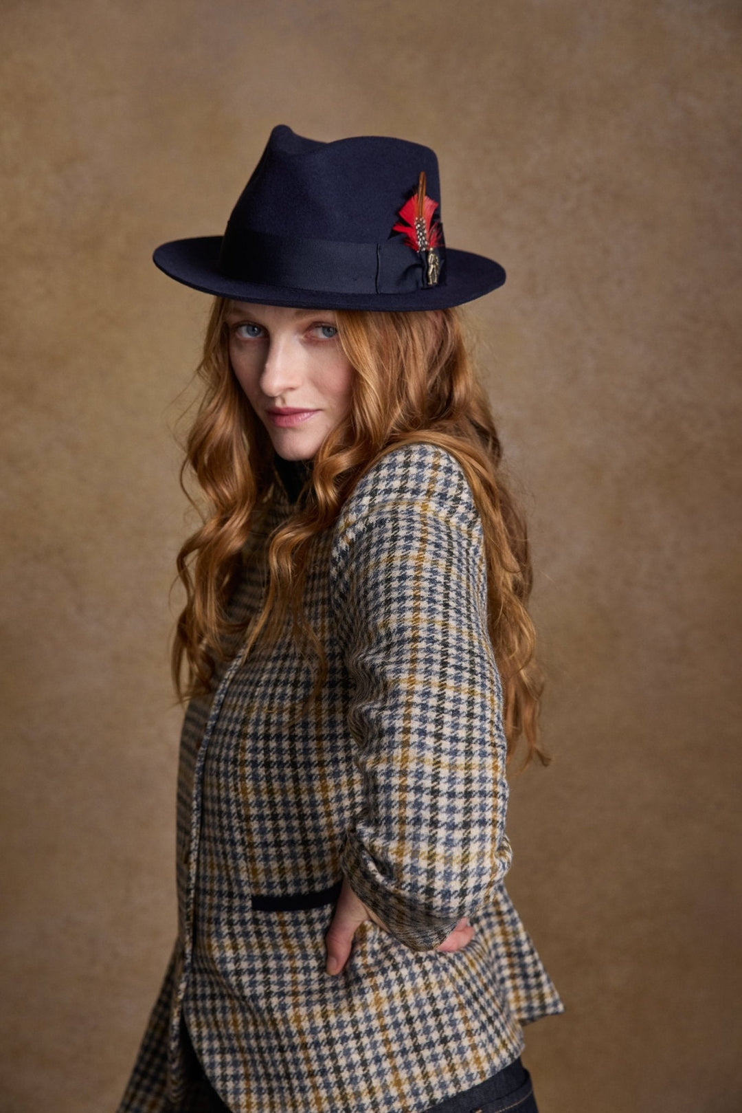 Jack Murphy Ireland - Sasha Tweed Jacket - Saffron Cobalt Check - Tweed