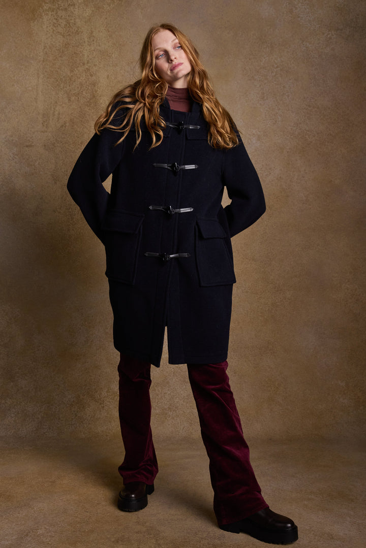 Alex Wool Duffle Coat - Navy