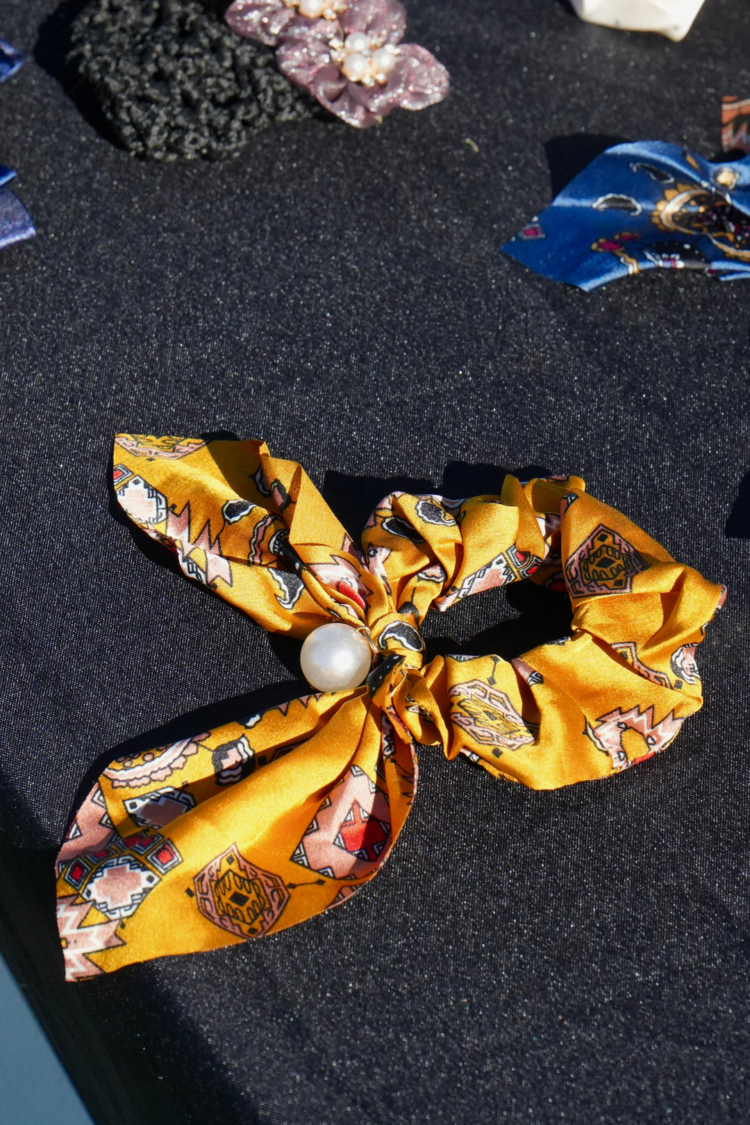 Pearl Bow Scrunchie