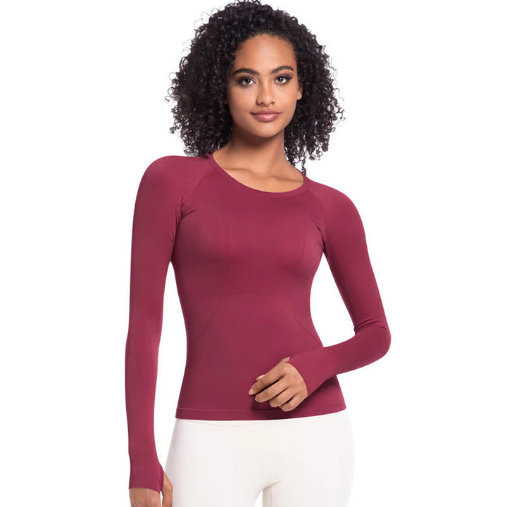 Burgundy LS Seamless Performance Baselayer