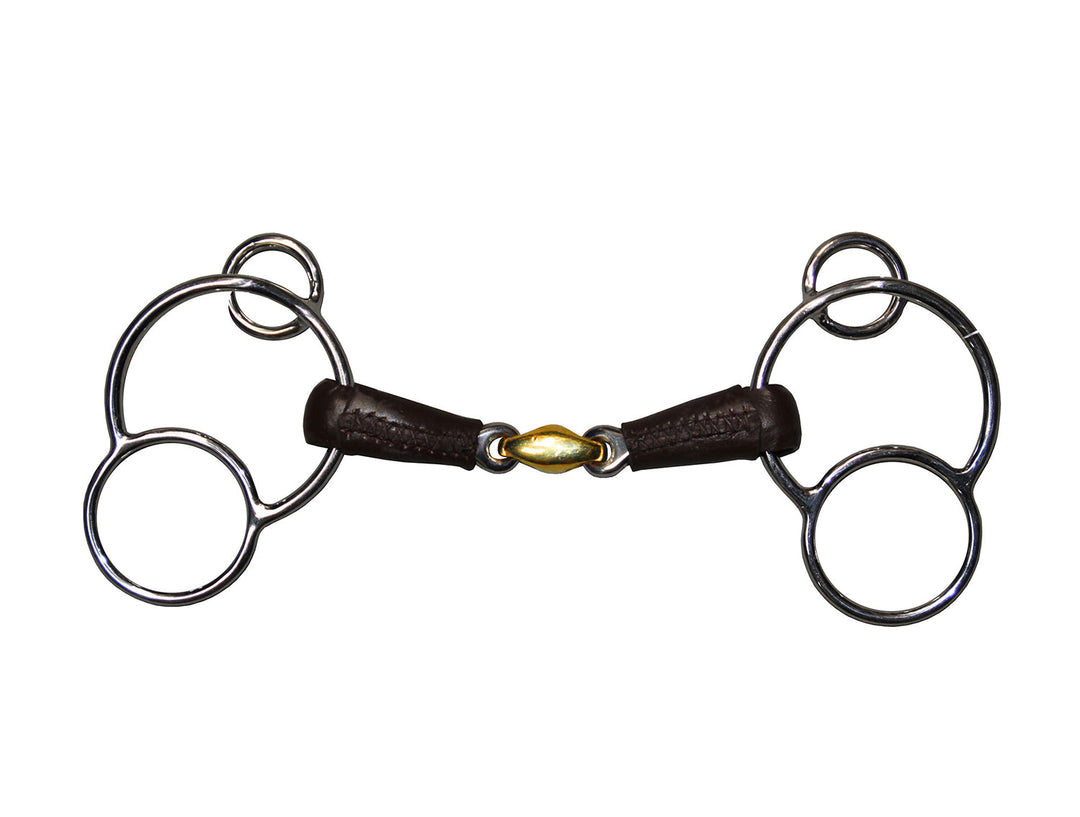 French mouth German 3 ring Leather Covered bit