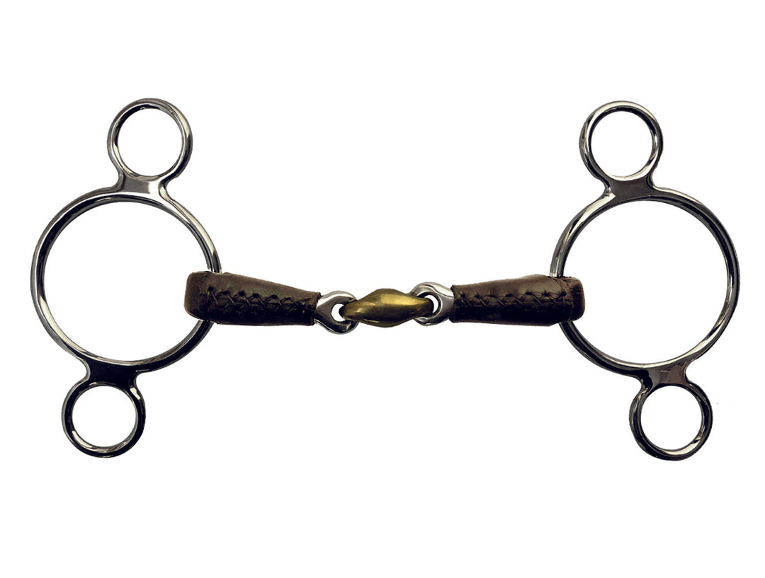 French mouth 3 ring Leather Covered bit