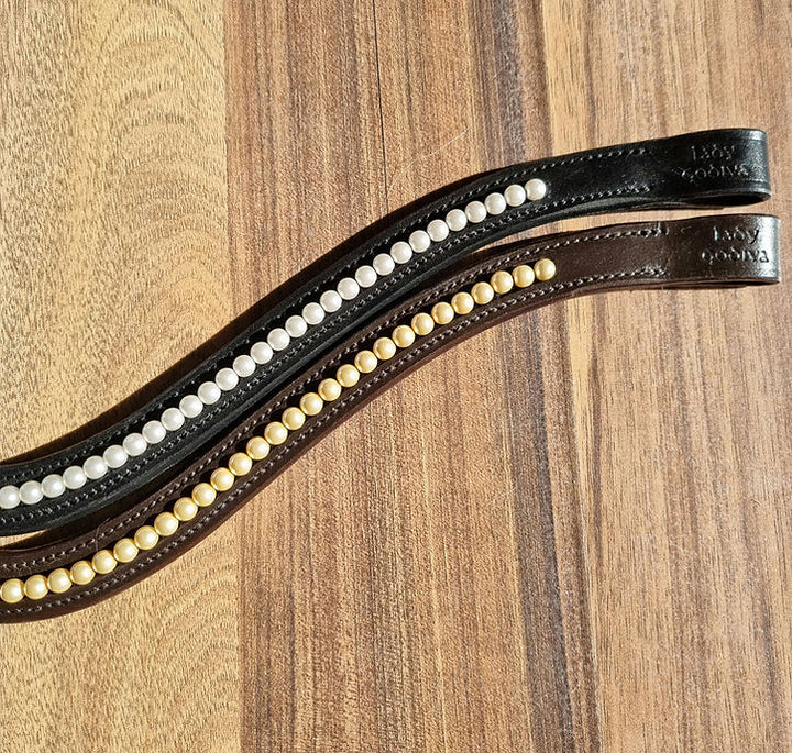 Elegant Gold Pearl Browband