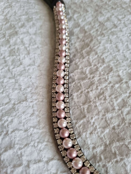 Pink Pearl Browband by Lady Godiva Equestrian - view 4
