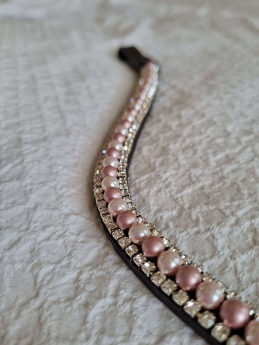 Pink Pearl Browband by Lady Godiva Equestrian - view 3