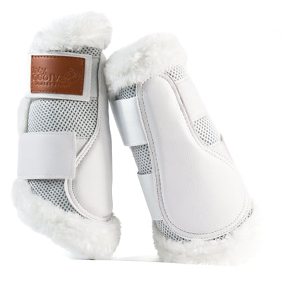 White Coolflow Brushing Boots with Fur Trim