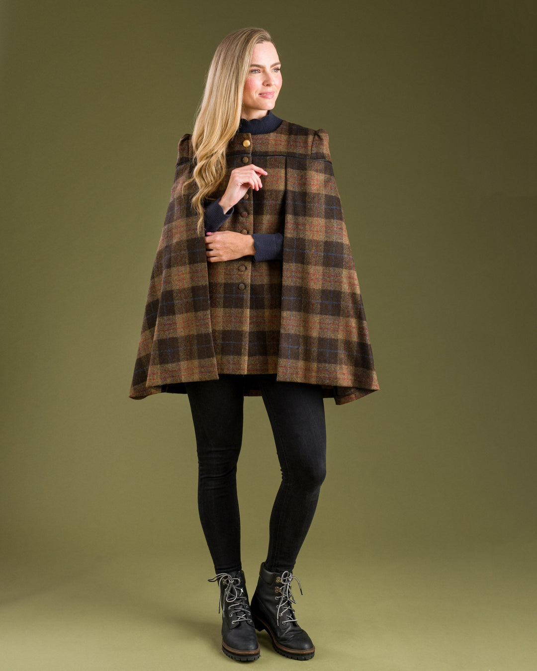 Jack Murphy Ireland - Aisling II Tailored Cape - Auburn Check - Tweed