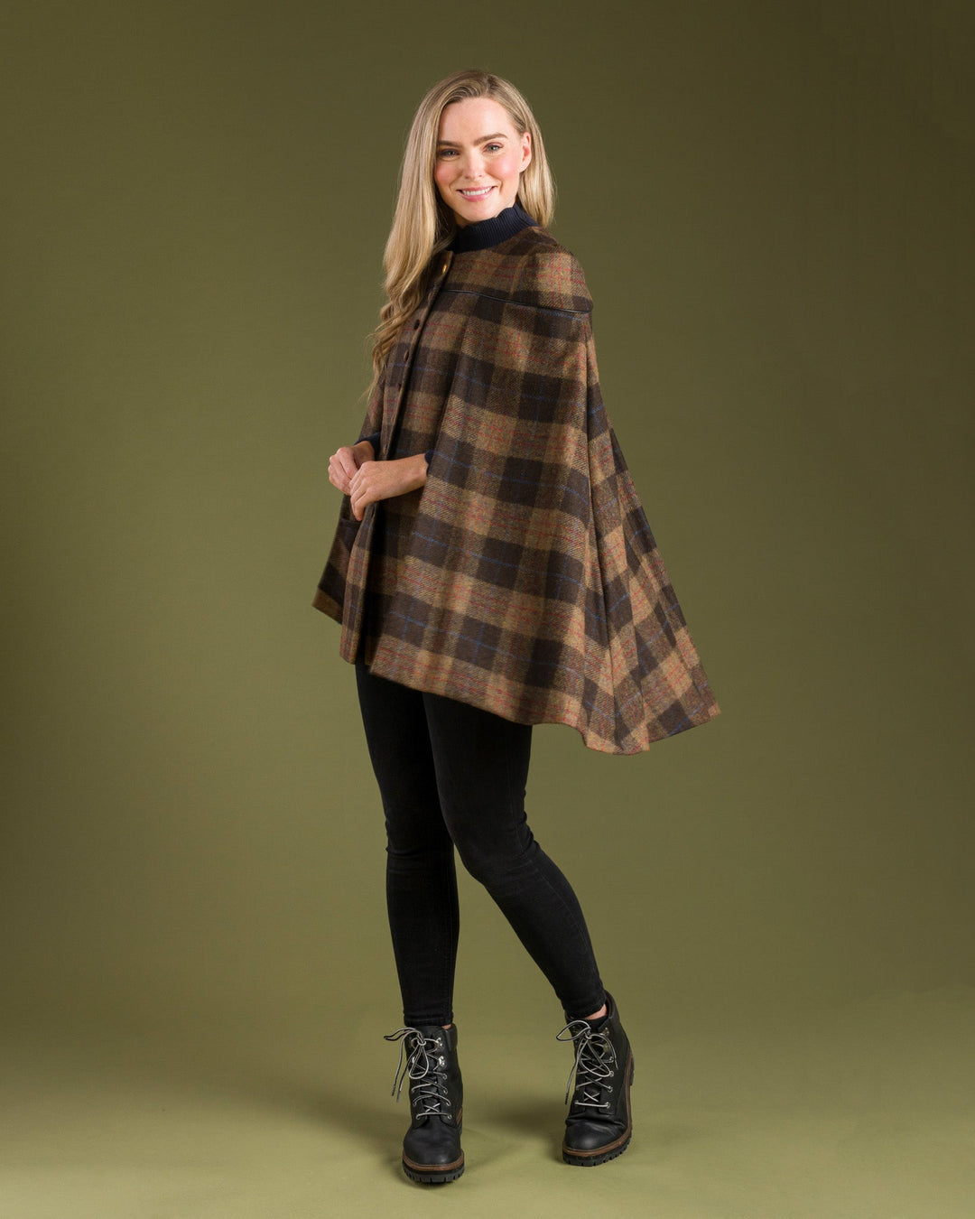 Jack Murphy Ireland - Aisling II Tailored Cape - Auburn Check - Tweed