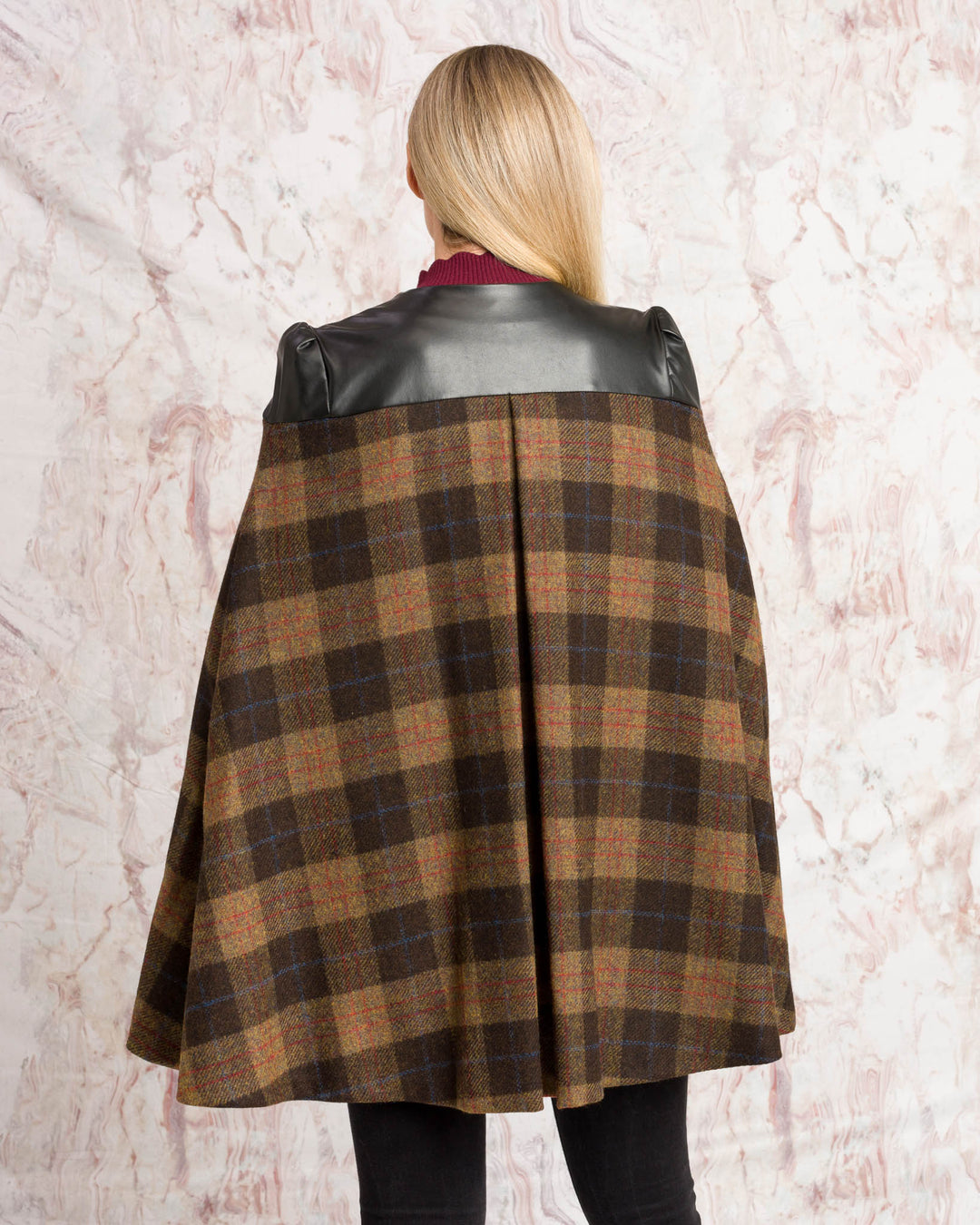 Jack Murphy Ireland - Aisling Tailored Cape - Auburn Check - Tweed
