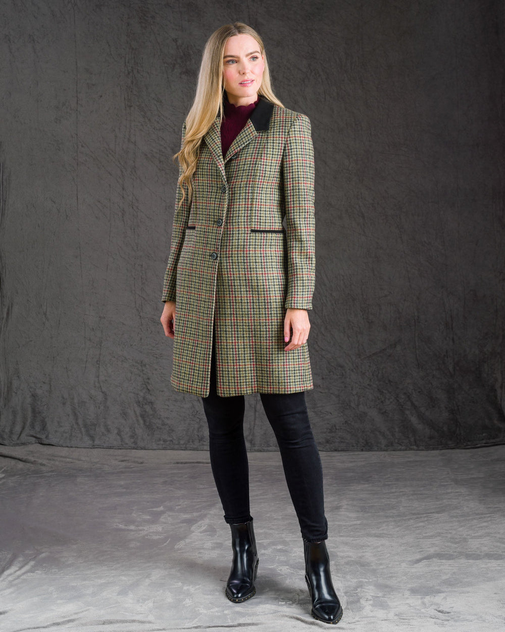 Isabella Tweed Coat - Hacking Check by Jack Murphy - view 2