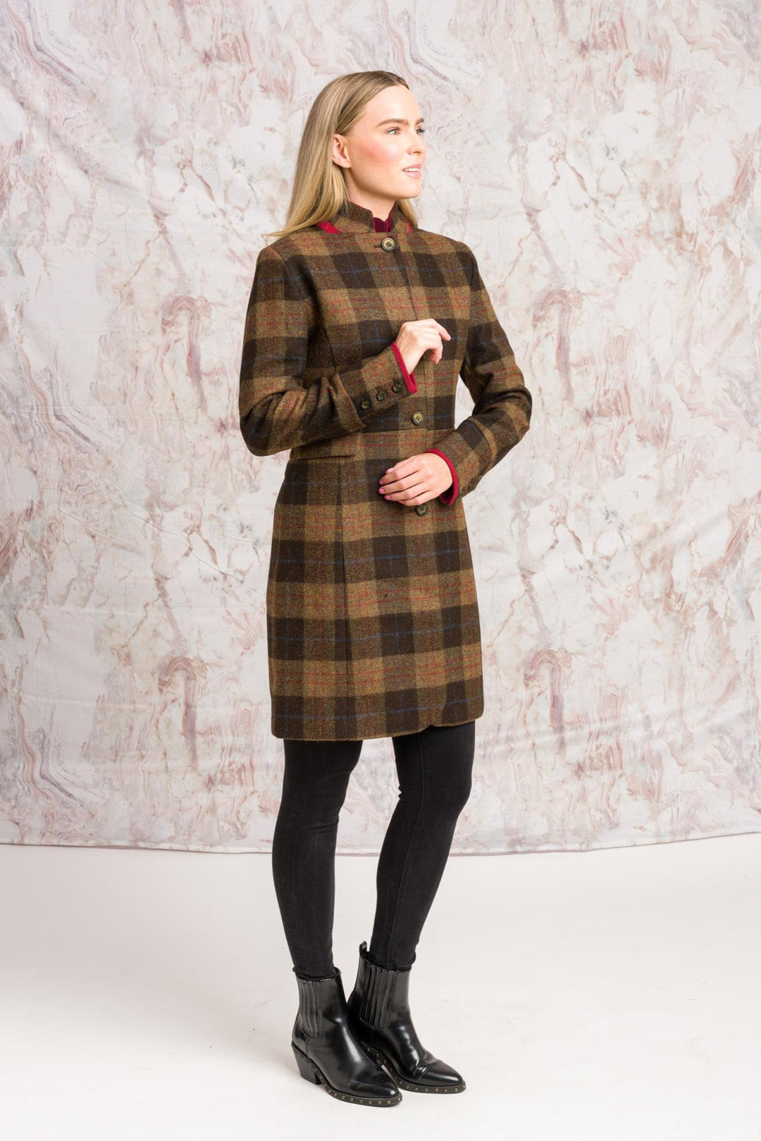 Jack Murphy Ireland - Pamela Tweed Coat - Auburn Check - Tweed