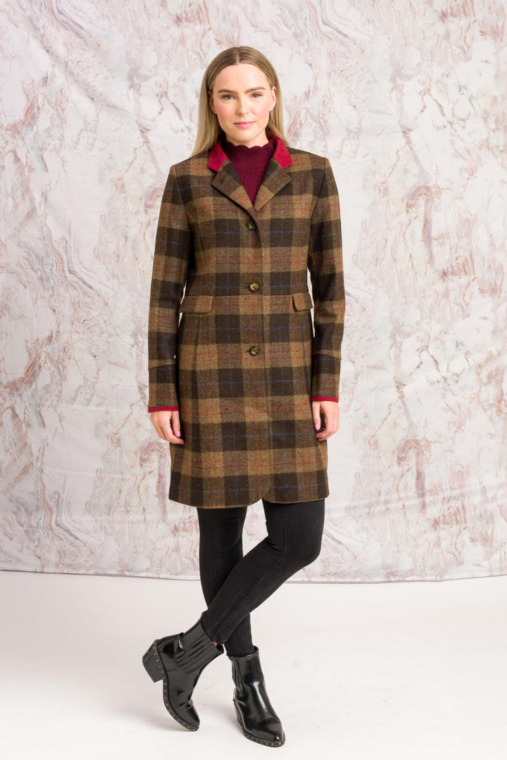 Jack Murphy Ireland - Pamela Tweed Coat - Auburn Check - Tweed