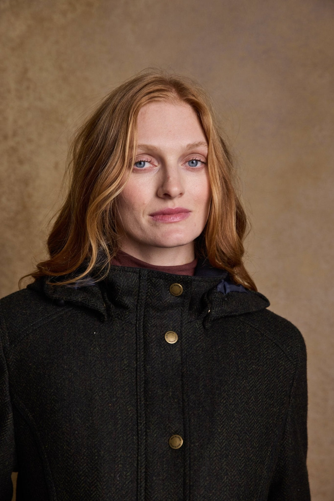 Jack Murphy Ireland - Abbie Tweed Coat - Deep Green Herringbone - Tweed