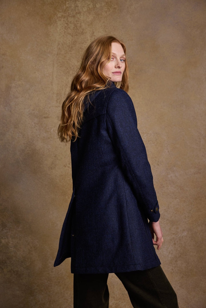 Jack Murphy Ireland - Abbie Tweed Coat - Navy Herringbone - Tweed