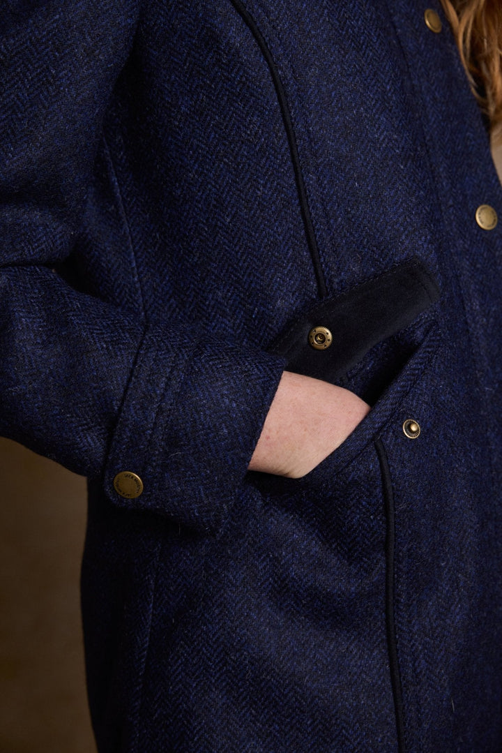 Jack Murphy Ireland - Abbie Tweed Coat - Navy Herringbone - Tweed