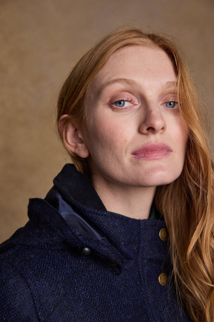 Jack Murphy Ireland - Abbie Tweed Coat - Navy Herringbone - Tweed