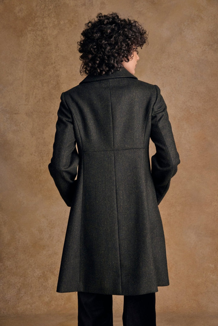 Jack Murphy Ireland - Aimee Tweed Coat - Deep Green Herringbone - Tweed