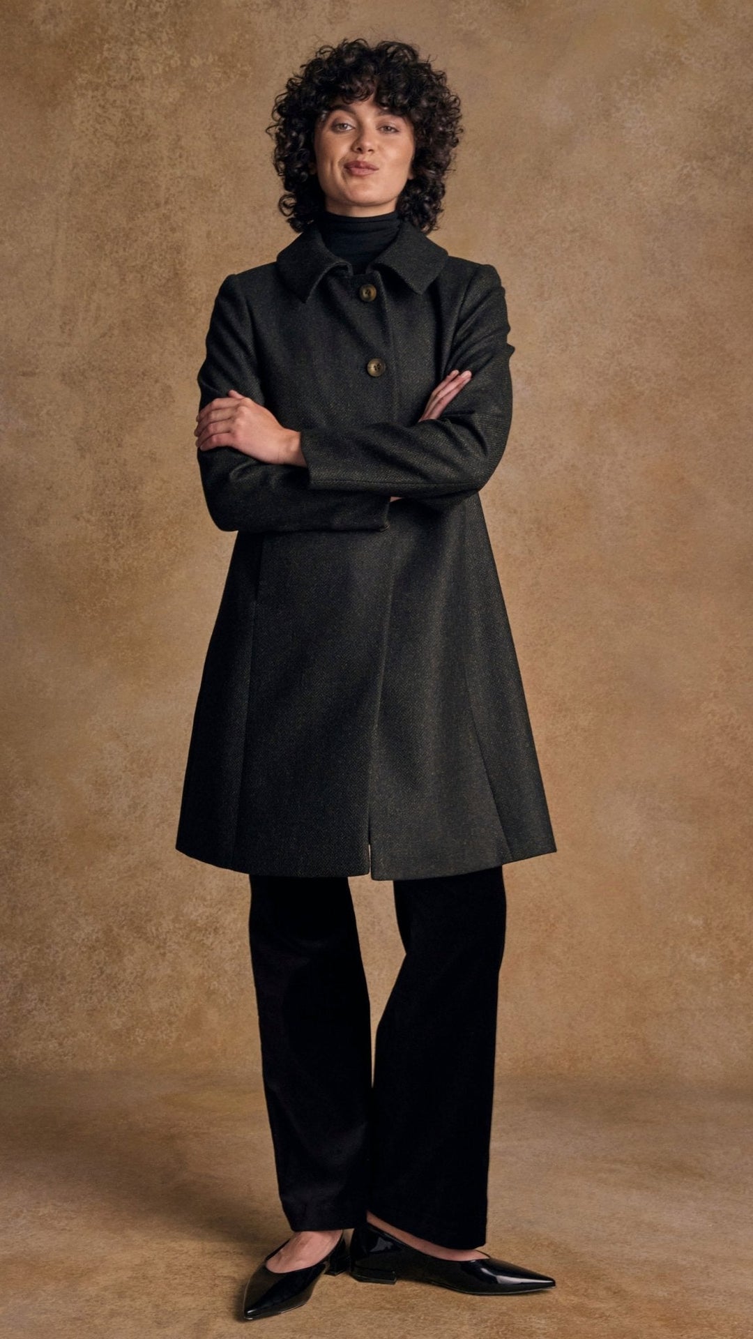 Jack Murphy Ireland - Aimee Tweed Coat - Deep Green Herringbone - Tweed