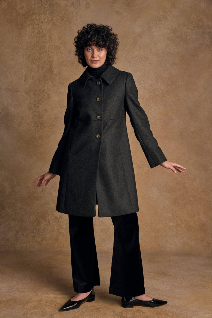 Jack Murphy Ireland - Aimee Tweed Coat - Deep Green Herringbone - Tweed