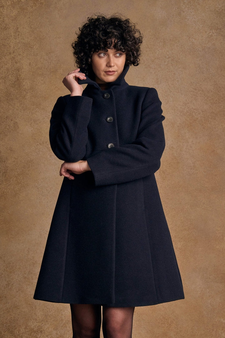Jack Murphy Ireland - Aimee Wool Coat - Navy Melton - Tweed