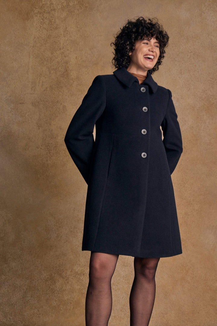 Jack Murphy Ireland - Aimee Wool Coat - Navy Melton - Tweed