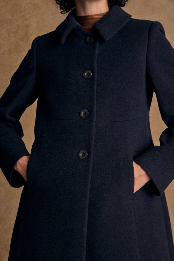 Jack Murphy Ireland - Aimee Wool Coat - Navy Melton - Tweed