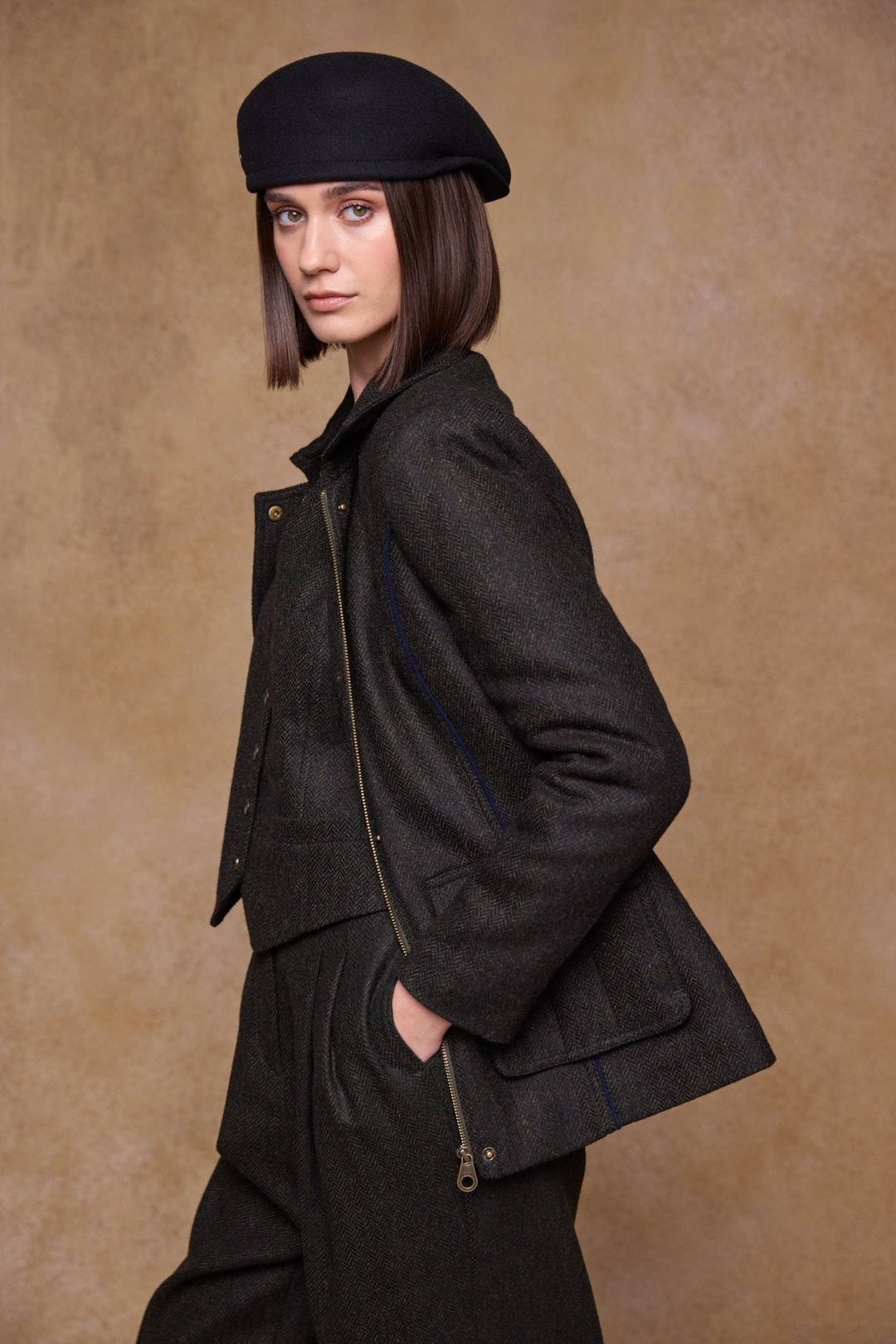 Jack Murphy Ireland - Galway Felt Flat Cap - Black - Hats