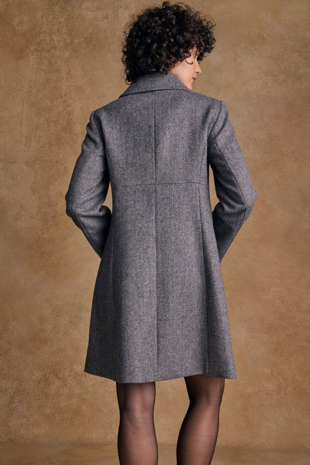Jack Murphy Ireland - Aimee Tweed Coat - Denim Herringbone - Tweed
