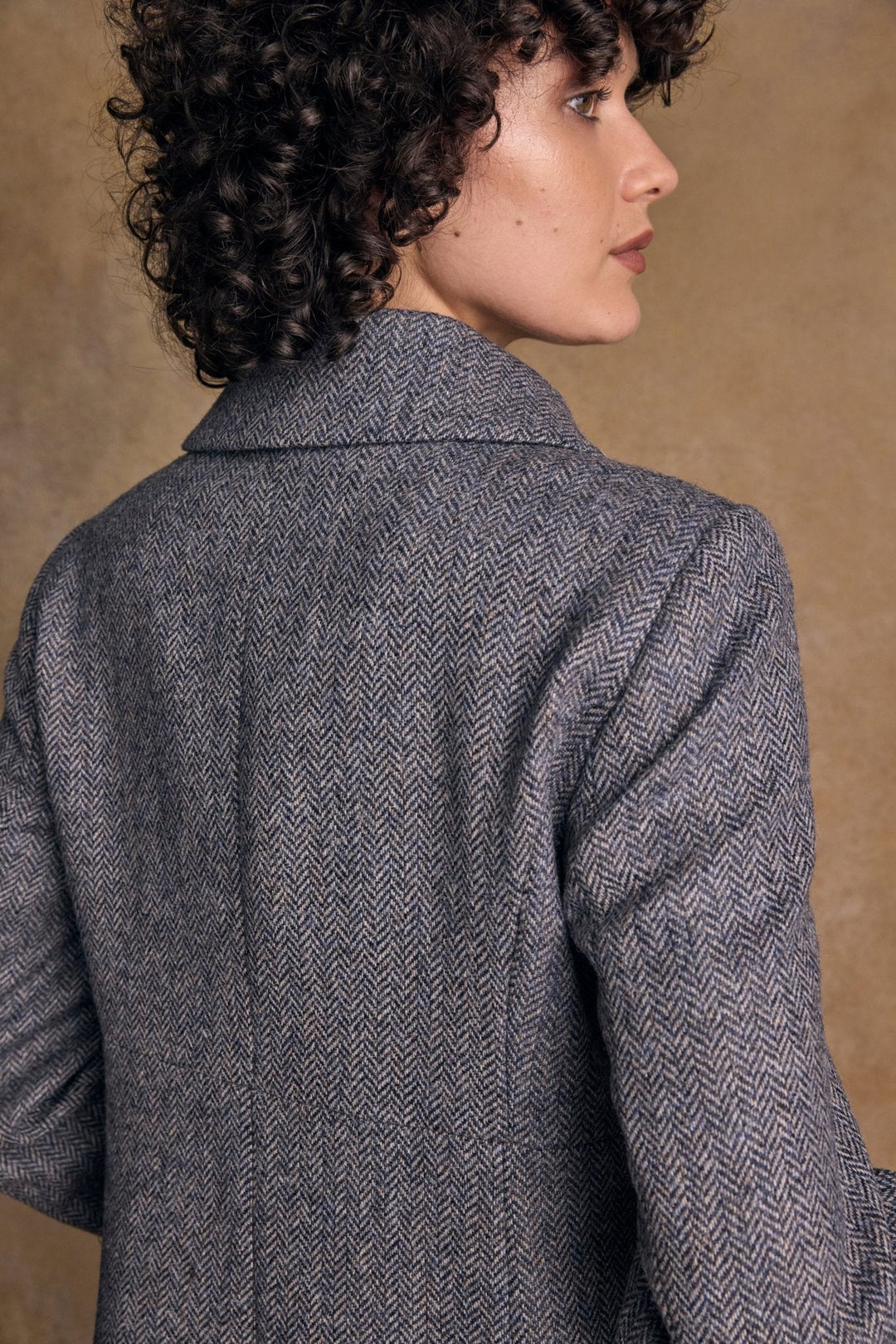Jack Murphy Ireland - Aimee Tweed Coat - Denim Herringbone - Tweed