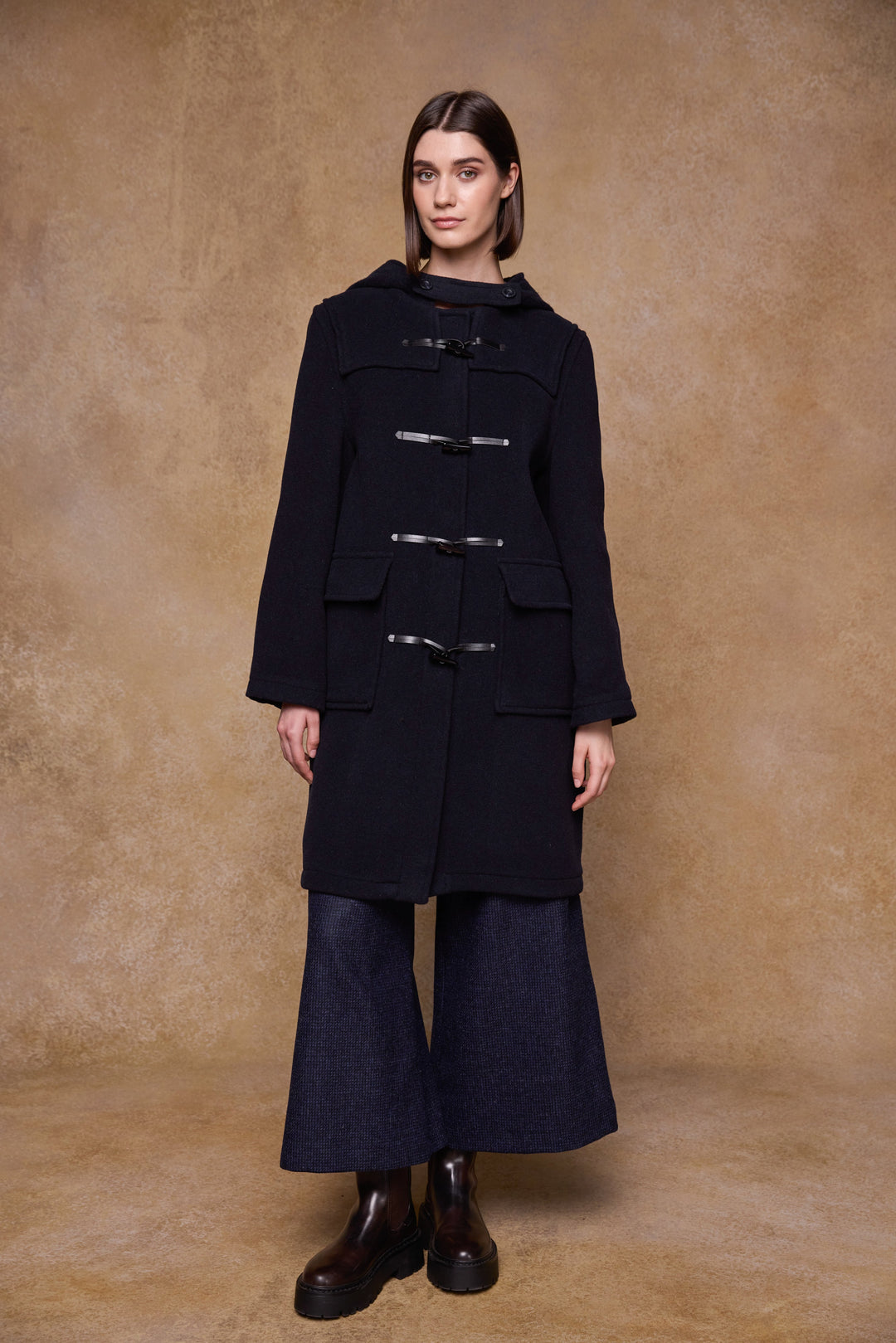 Alex Wool Duffle Coat - Navy