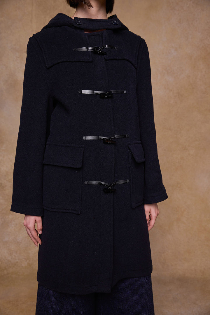Alex Wool Duffle Coat - Navy